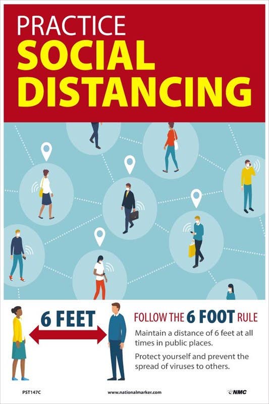AccuformNMC PST Practice Social Distancing Poster