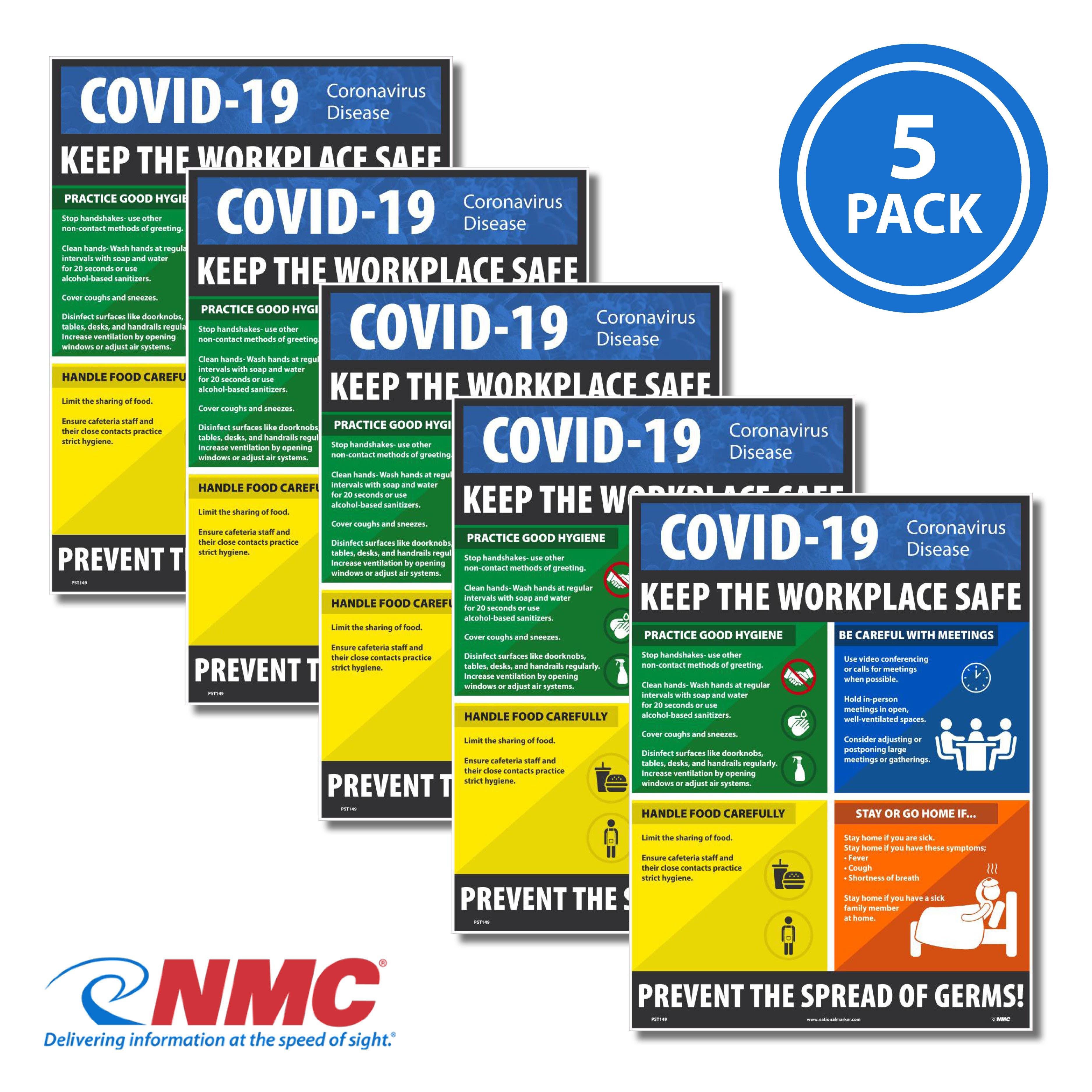 AccuformNMC PST149PP Social Distancing Poster, 18" x 12", Paper, 5/Pk