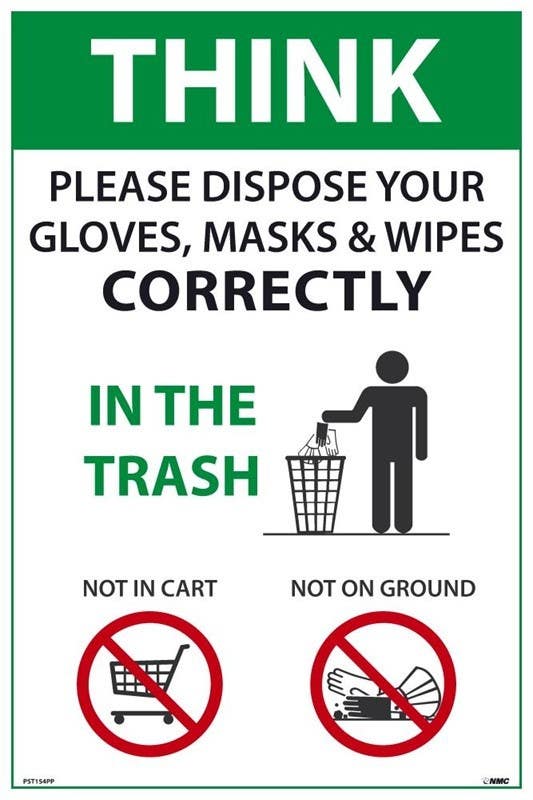 AccuformNMC PST154PP Think Please Dispose Of Properly Poster, 18" x 12", Paper, 5/Pk