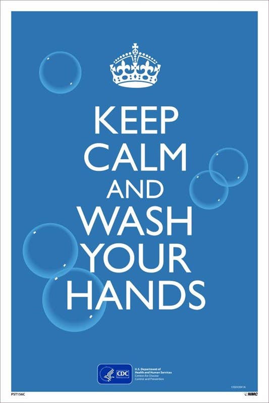AccuformNMC PST Keep Calm And Wash Your Hands Poster