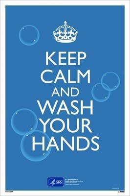 AccuformNMC PST156PP Keep Calm And Wash Your Hands Poster, 18" x 12", Paper, 5/Pk