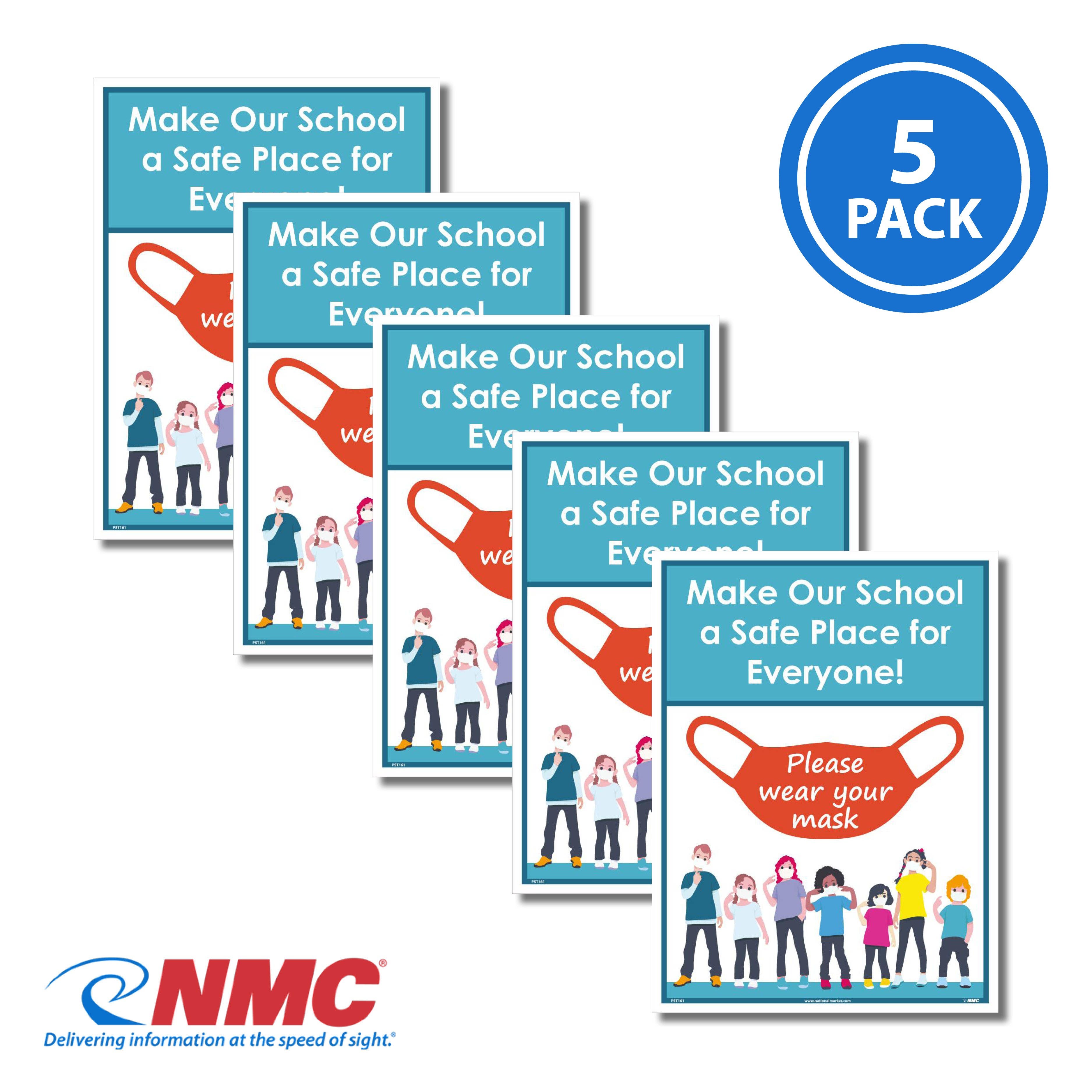 AccuformNMC PST161PP Please Wear Your Mask Poster, 18" x 12", Paper, 5/Pk