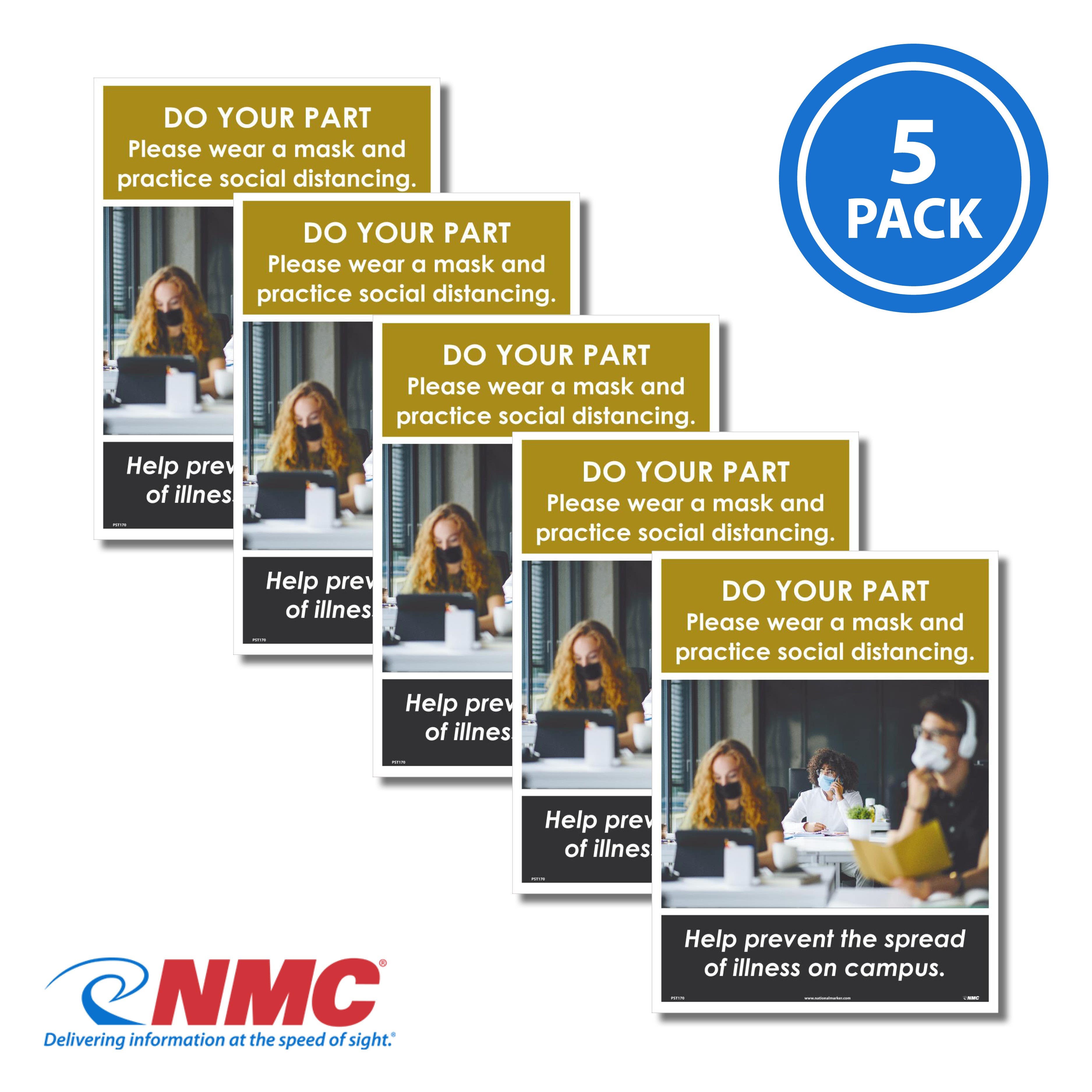 AccuformNMC PST170PP Do Your Part Poster, Students, 18" x 12", Paper, 5/Pk