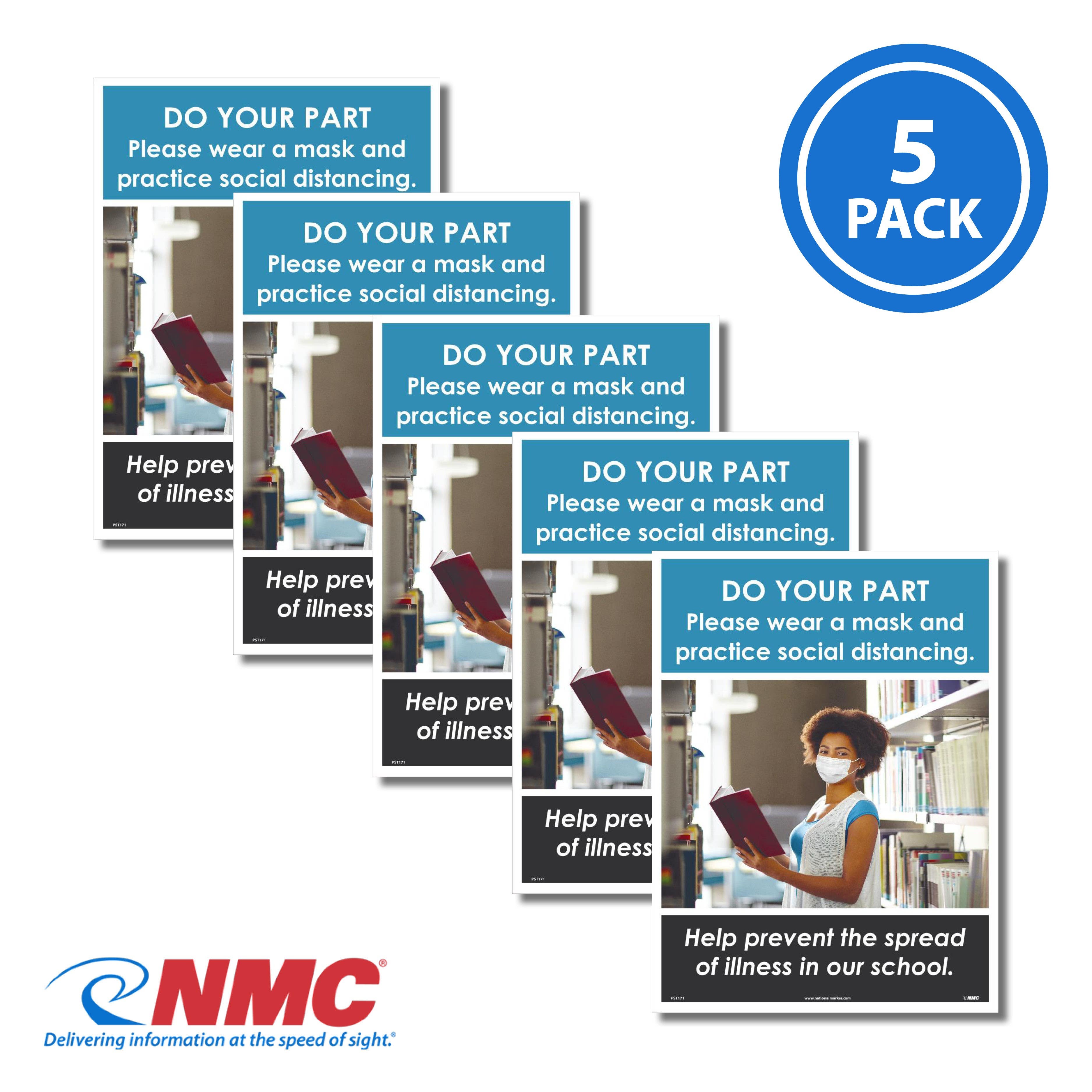 AccuformNMC PST171PP Do Your Part Poster, Student, 18" x 12", Paper, 5/Pk