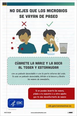 AccuformNMC PST Don't Let Your Germs Go For A Ride Poster, Spanish