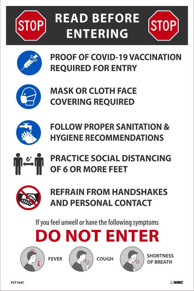 AccuformNMC PST Stop Read Before Entering, Covid-19 Poster