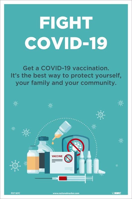 AccuformNMC PST Fight Covid-19, Get A Vaccination Poster