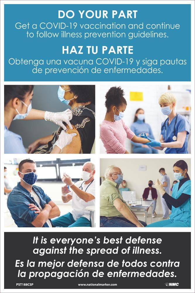 AccuformNMC PST Do Your Part, Get A Covid-19 Vaccination Poster, Eng/Esp