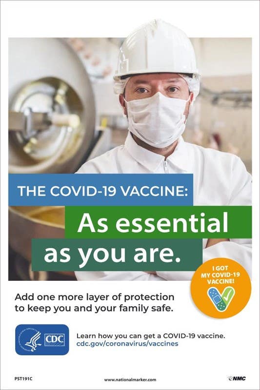 AccuformNMC PST The Covid-19 Vaccine (Food Safety Worker) Poster