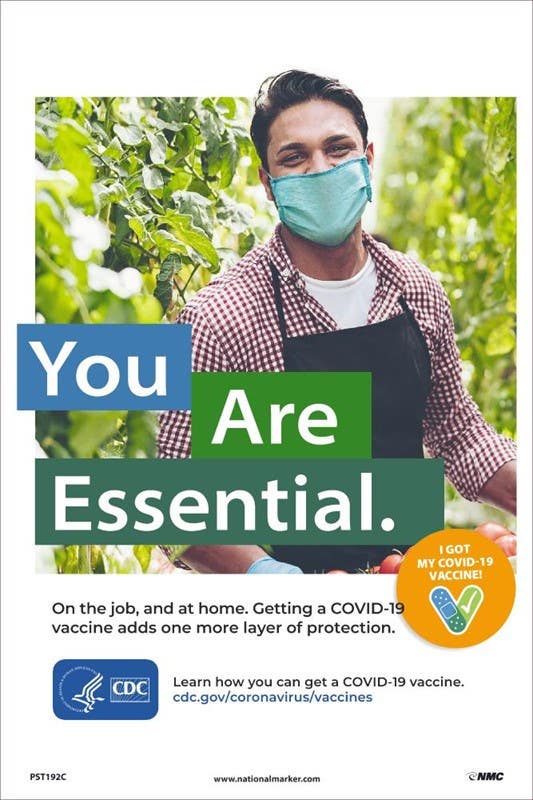 AccuformNMC PST Covid-19 Vaccine Poster (Agricultural Worker) Poster