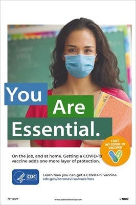 AccuformNMC PST195PP Covid-19 Vaccine Poster (Educator), 18" x 12", Paper, 5/Pk