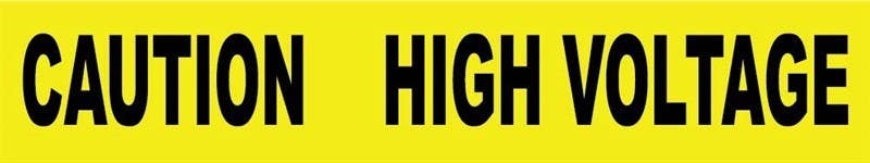 AccuformNMC PT11 Caution, High Voltage Barricade Tape, 3 Mil, 3" x 12000"