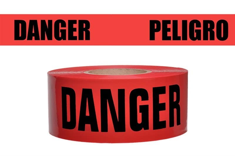 AccuformNMC PT16RT Danger Repulpable Barricade Tape, Red, 2" x 1620"