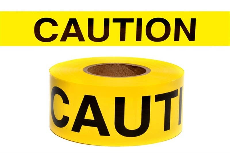 AccuformNMC PT1RT Caution Repulpable Barricade Tape, Yellow, 2" x 1620"