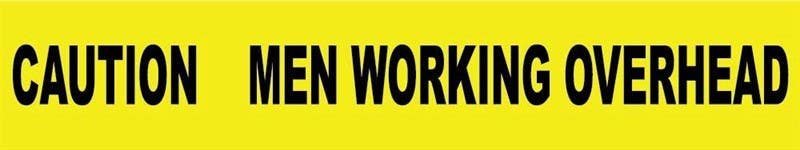 AccuformNMC MPT29 Plastic Barricade Tape, Caution Men Working Above, 3" x 1000'