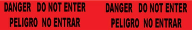 AccuformNMC PT22 Danger, Do Not Enter Barricade Tape, Bilingual, Black On Red 3" x 12000"