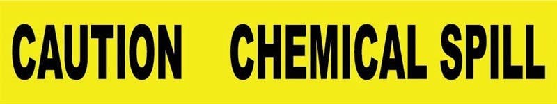 AccuformNMC PT42 Caution, Chemical Spill Barricade Tape, 3 Mil, 3" x 12000"