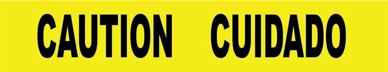 AccuformNMC MPT123 Plastic Barricade Tape, Caution Cuidado, 3" x 1000'