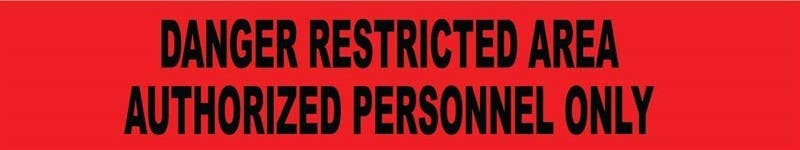 AccuformNMC PT55 Danger, Restricted Area, Authorized Personnel Only Barricade Tape, 3 Mil, 3" x 12000"