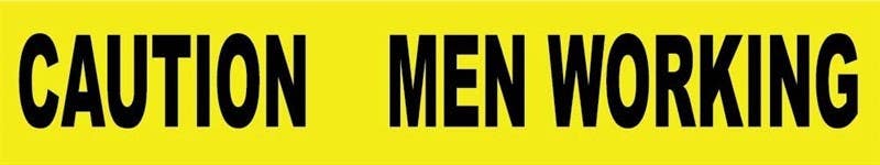 AccuformNMC MPT127 Plastic Barricade Tape, Caution Men Working, 3" x 1000'