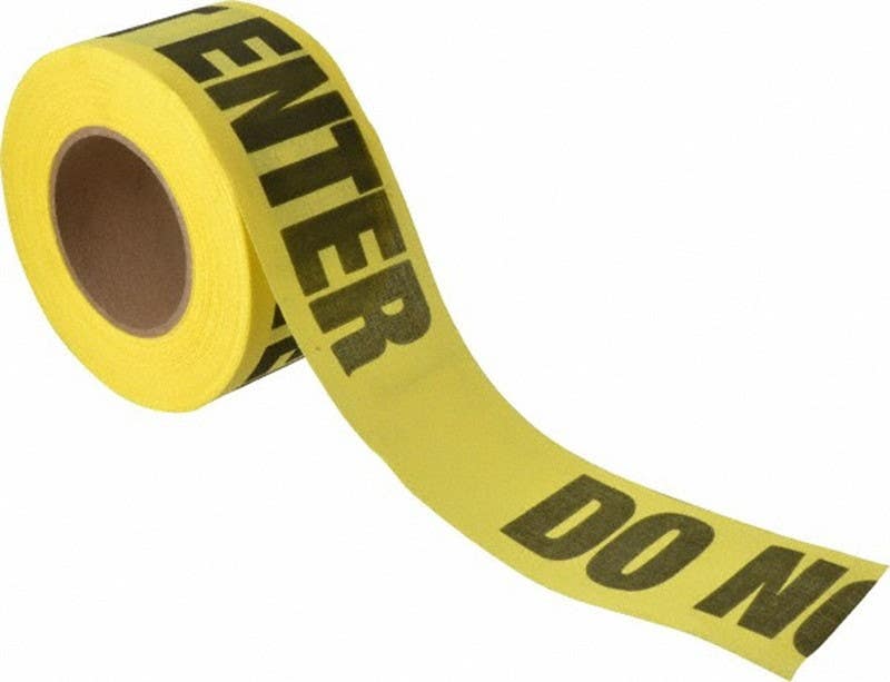 AccuformNMC PT71 Do Not Enter Repulpable Barricade Tape, Yellow, 3" x 1620"