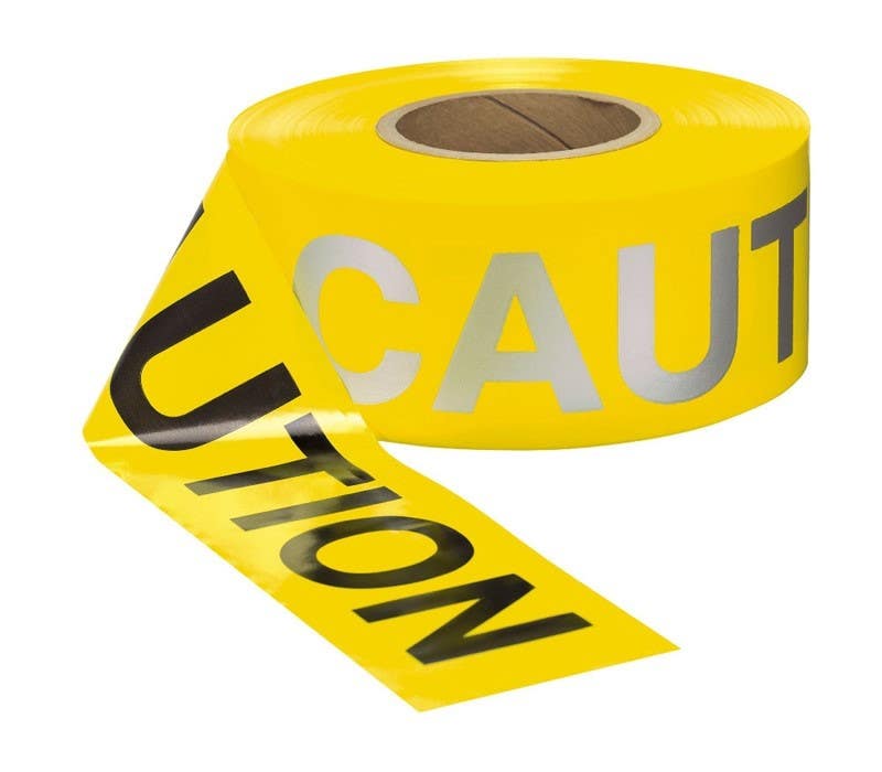 AccuformNMC MPT231 Reflective Plastic Barricade Tape, Caution, 3" x 1000'