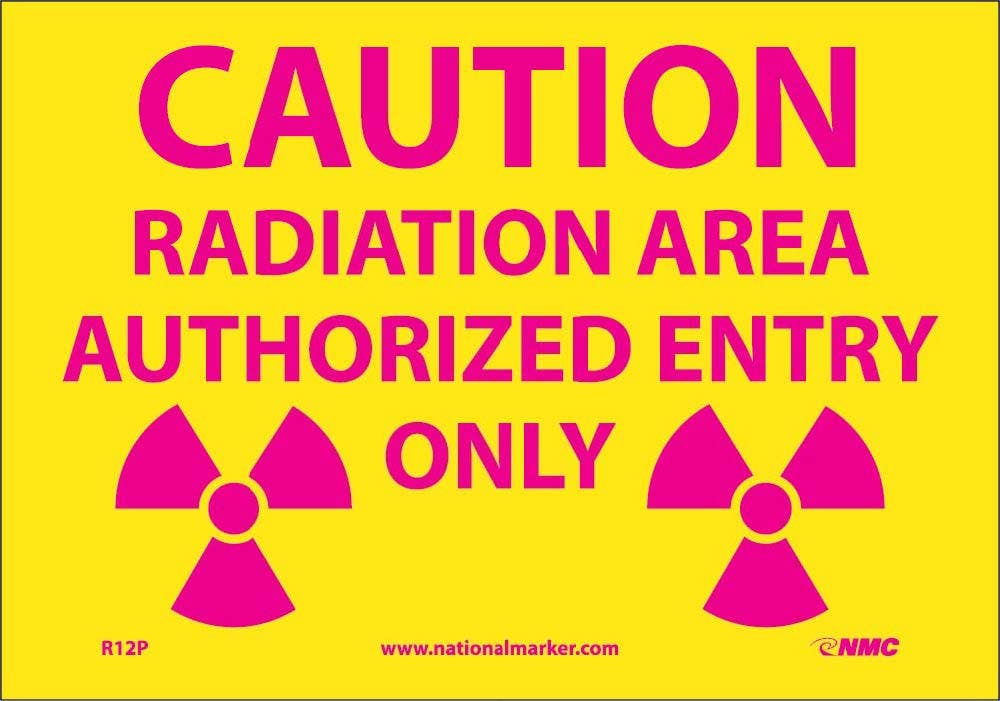 AccuformNMC MRAD620 OSHA Caution Safety Sign, Radiation Area - Authorized Entry Only, 10" x 14"