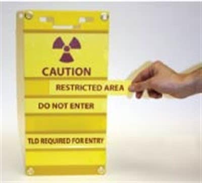 AccuformNMC R3 3 Pocket Insert Slide Radiation Sign Kit, 13.5" x 8.25", .125 Rigid Plastic