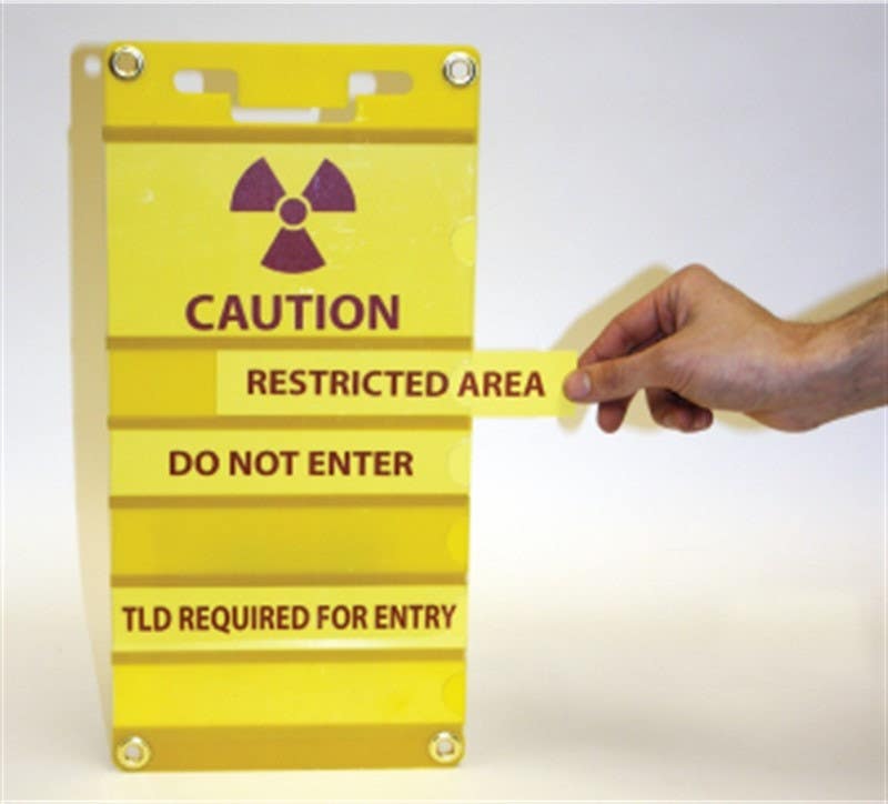 AccuformNMC R5 Header & 5 Insert Slide Radiation Sign Kit, 18.5" x 8.25", Rigid Plastic