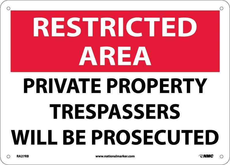 AccuformNMC MATR967 Private Property Safety Sign, Authorized Personnel Only..., 10" x 14"