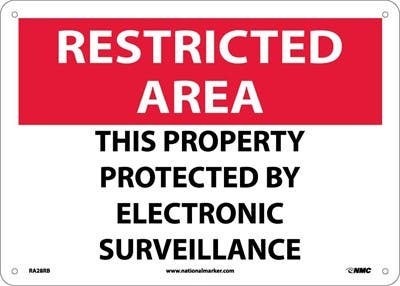 AccuformNMC MASE825 OSHA Notice Safety Sign, This Property Protected By Electronic Surveillance, 10" x 14"