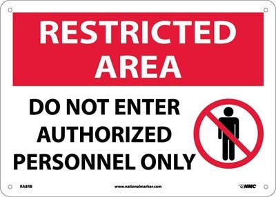 AccuformNMC MADM Restricted Area Safety Sign, Do Not Enter Authorized Personnel Only