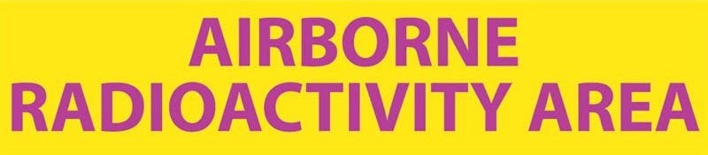 AccuformNMC RI11 Radiation Insert, Airborne Radioactivity Sign, 1.75" x 8", Polycarbonate .020