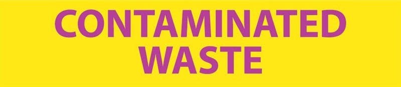 AccuformNMC RI12 Radiation Insert, Contaminated Waste Sign, 1.75" x 8", Polycarbonate .020