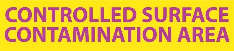 AccuformNMC RI14 Radiation Insert, Controlled Surface Contaminated Area Sign, 1.75" x 8", Polycarbonate .020