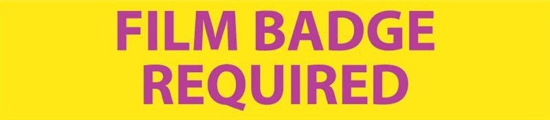 AccuformNMC RI16 Radiation Insert, Film Badge Required Sign, 1.75" x 8", Polycarbonate .020