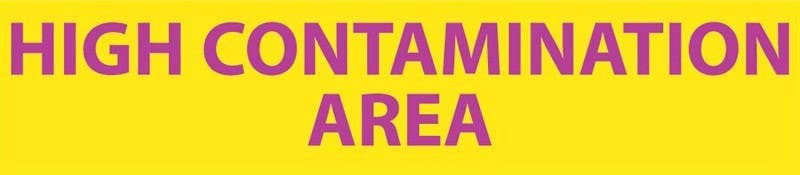 AccuformNMC RI17 Radiation Insert, High Contanimation Area Sign, 1.75" x 8", Polycarbonate .020