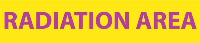 AccuformNMC RI22 Radiation Insert, Radiation Area Sign, 1.75" x 8", Polycarbonate .020