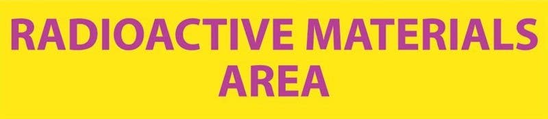 AccuformNMC RI25 Radiation Insert, Radioactive Materials Area Sign, 1.75" x 8", Polycarbonate .020