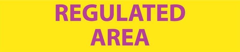 AccuformNMC RI26 Radiation Insert, Regulated Area Sign, 1.75" x 8", Polycarbonate .020