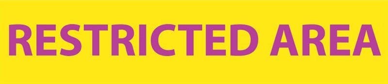 AccuformNMC RI27 Radiation Insert, Restricted Area Sign, 1.75" x 8", Polycarbonate .020