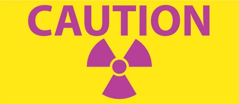 AccuformNMC RI3 Radiation Insert, Caution Sign (Symbol), 3.5" x 8", Polycarbonate .020
