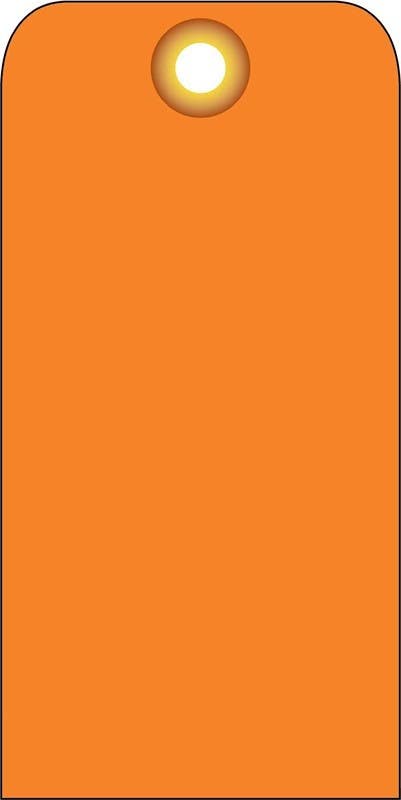 AccuformNMC RPT155 Blank Tag, Orange, 6" x 3", .015 Mil Unrippable Vinyl, 25/Pk