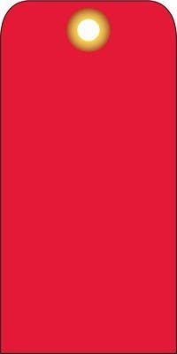 AccuformNMC RPT157 Blank Tag Red, 6" x 3", Unrippable Vinyl, 25/Pk