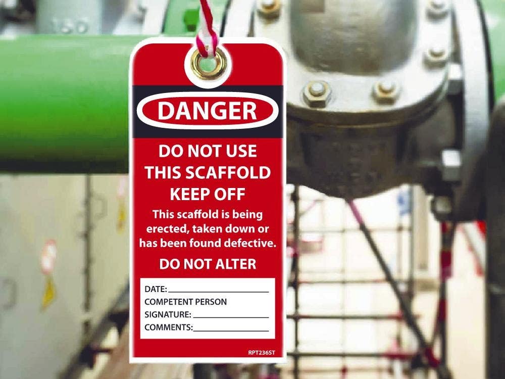 AccuformNMC TAR109 Danger Tags By-The-Roll, Do Not Use This Scaffold Keep Off, PF-Cardstock, 100/Roll