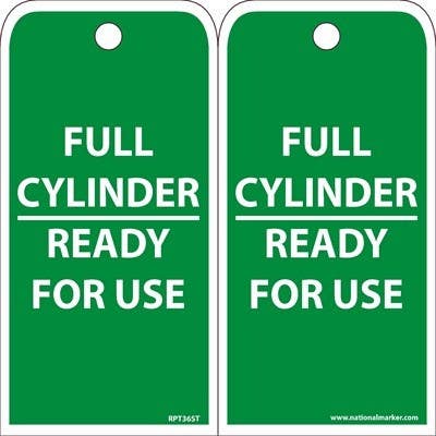 AccuformNMC RPT36ST Full Cylinder Ready For Use Tag, 6" x 3", Synthetic Paper w/ 1 Top Center Hole, Zip Ties Included, 25/Pk