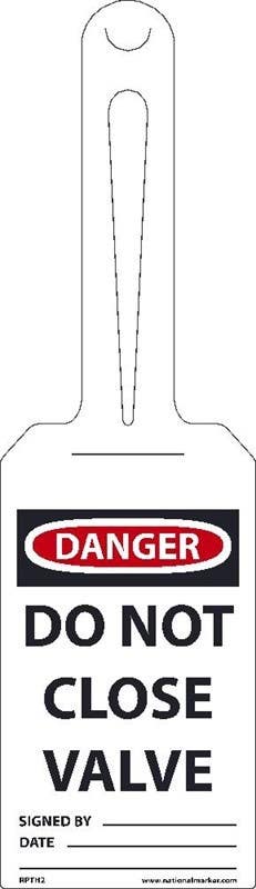 AccuformNMC TAL360 Loop 'n Strap, OSHA Danger Safety Tag, Do Not Close Valve, 25/Pk