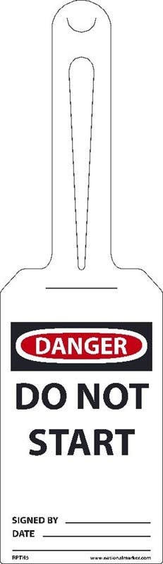 AccuformNMC TAL352 Loop 'n Strap, OSHA Danger Safety Tag, Do Not Start, 25/Pk