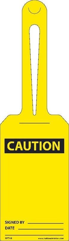 AccuformNMC TAL325 Loop 'n Strap, Tags OSHA Caution Safety Tag, 25/Pk