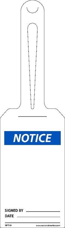 AccuformNMC TAL329 Loop 'n Strap, OSHA Notice Safety Tag, Blank, 25/Pk